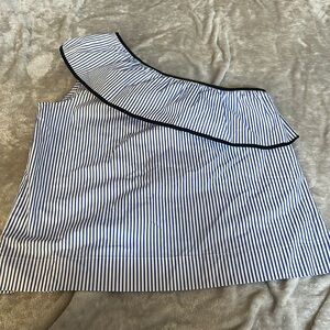NWT J crew one shoulder striped top